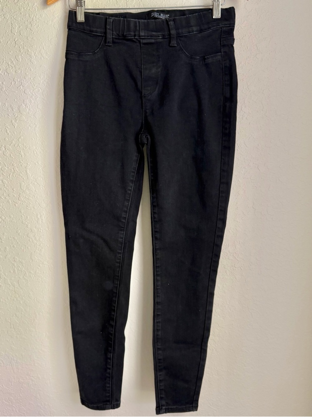 JUDY BLUE Black Pull-On Skinny Fit Stretchy Denim Jeans Sz 3/26